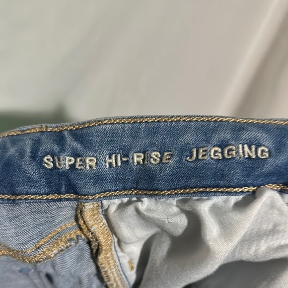 women's American Eagle Outfitters super High Rise Denim Jeggings size 4 regular - Picture 4 of 5